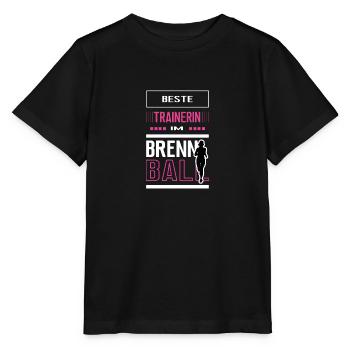 Beste Brennball Trainerin Brennballtrainerin Spiel - Stanley/Stella Kinder T-Shirt MINI CREATOR  - Schwarz - Vorne - Mikhail (115cm)