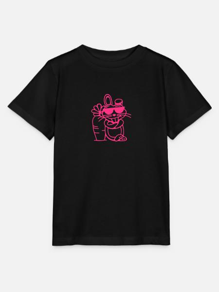 Cooler Hase (vec) - Stanley/Stella Kinder T-Shirt MINI CREATOR - Schwarz
