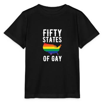 LGBT 50 Staten Gay Lesbian Rainbow Pride Holiday - Stanley/Stella Kinder-T-shirt MINI CREATOR  - zwart - Voor - Mikhail (115cm)