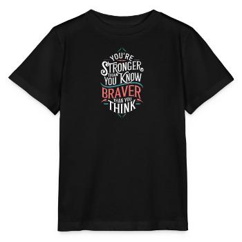 Tu es plus fort que tu ne le penses - T-shirt bio MINI CREATOR Stanley/Stella Enfant - noir - Devant - Mikhail (115cm)