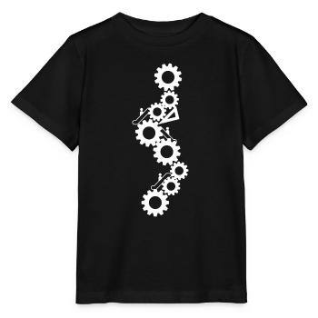 Scoliosis gears white - Stanley/Stella MINI CREATOR Kids’ T-Shirt - black - Front - Mikhail (115cm)