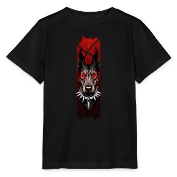 Doberman féroce : Éblouissement cramoisi - T-shirt bio MINI CREATOR Stanley/Stella Enfant - noir - Devant - Mikhail (115cm)