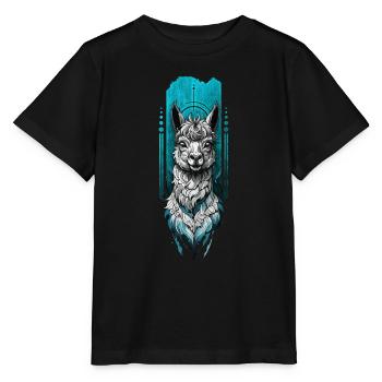 Entzückendes Lama - Stanley/Stella Kinder T-Shirt MINI CREATOR  - Schwarz - Vorne - Mikhail (115cm)