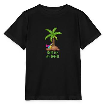 reif für die insel,urlaub,ferien,palme,insel - Stanley/Stella Kinder T-Shirt MINI CREATOR  - Schwarz - Vorne - Mikhail (115cm)