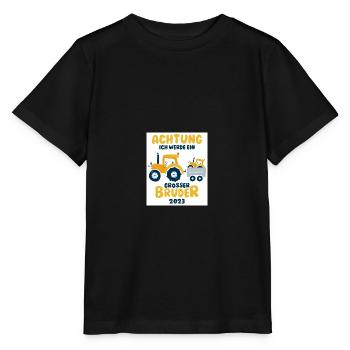 Werdender Bruder Geschenk Ich werde Bruder Brüder - Stanley/Stella Kinder T-Shirt MINI CREATOR  - Schwarz - Vorne - Mikhail (115cm)