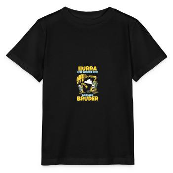 Werdender Bruder Geschenk Ich werde Bruder Bagger - Stanley/Stella Kinder T-Shirt MINI CREATOR  - Schwarz - Vorne - Mikhail (115cm)