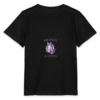 Reitersprüche Reiterin Pferdekopf Reitshirt - Stanley/Stella Kinder T-Shirt MINI CREATOR  - Schwarz - Vorne - Mikhail (115cm)