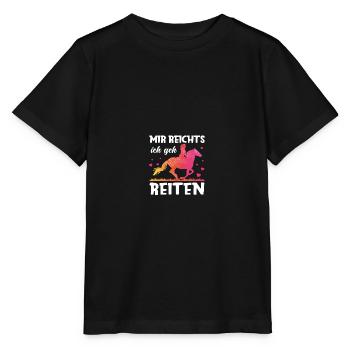 Reitersprüche Reiterin Pferdekopf Reitshirt - Stanley/Stella Kinder T-Shirt MINI CREATOR  - Schwarz - Vorne - Mikhail (115cm)