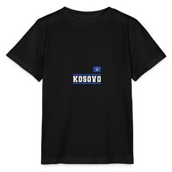 Kosovo Flag Flag Jersey Kosovar Gift - Stanley/Stella MINI CREATOR Kids’ T-Shirt - black - Front - Mikhail (115cm)