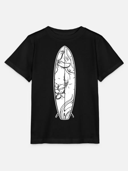 Cartoon Surfbrett - Stanley/Stella Kinder T-Shirt MINI CREATOR  - Schwarz