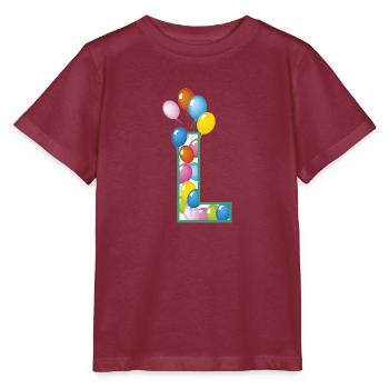 Lettre L ballons - T-shirt bio MINI CREATOR Stanley/Stella Enfant - bordeaux - Devant - Kain (125cm)