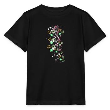 sterne,pailetten, pink, stern, bunte sterne - Stanley/Stella Kinder T-Shirt MINI CREATOR  - Schwarz - Vorne - Mikhail (115cm)