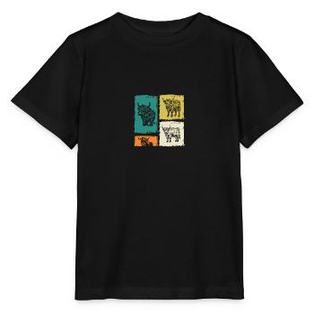 Cow Cattle Highland Cattle - Stanley/Stella MINI CREATOR Kids’ T-Shirt - black - Front - Mikhail (115cm)