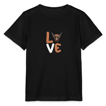 Cow Cattle Highland Cattle - Stanley/Stella MINI CREATOR Kids’ T-Shirt - black - Front - Mikhail (115cm)