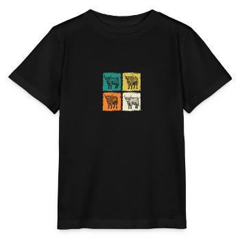 Cow Cattle Highland Cattle - Stanley/Stella MINI CREATOR Kids’ T-Shirt - black - Front - Mikhail (115cm)
