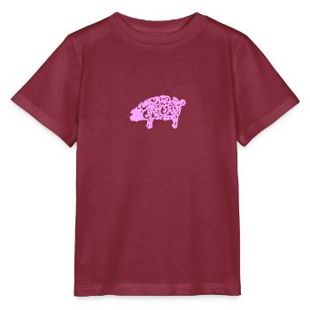 Pig Pattern Flourishes - Stanley/Stella MINI CREATOR Kids’ T-Shirt - burgundy - Front - Kain (125cm)