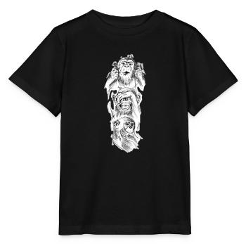 Trois singes - T-shirt bio MINI CREATOR Stanley/Stella Enfant - noir - Devant - Mikhail (115cm)