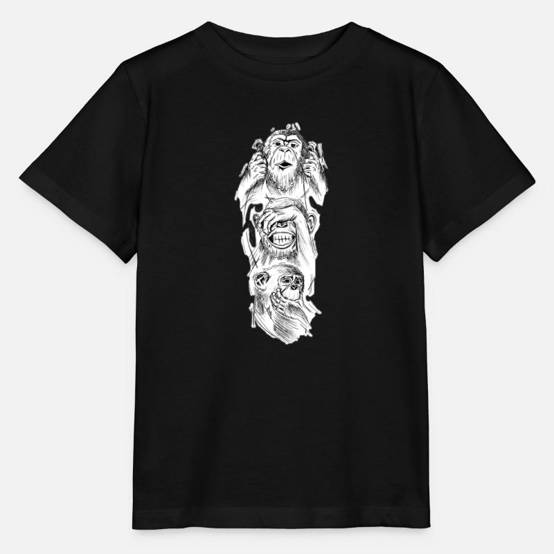Trois singes - T-shirt bio MINI CREATOR Stanley/Stella Enfant - noir