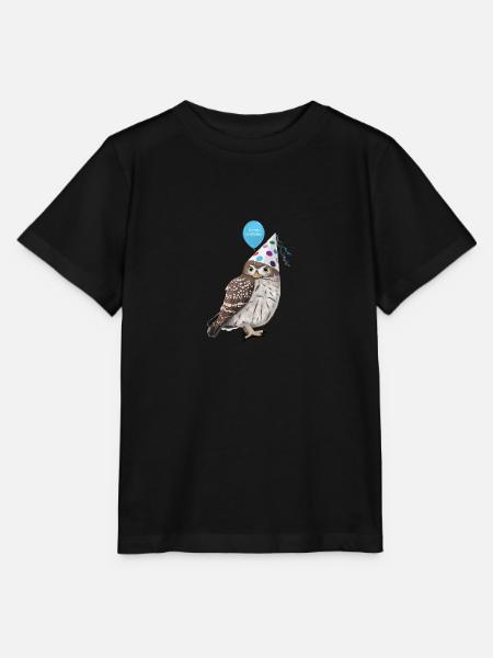 Eule feiert Geburtstag Party Vogel Vogelfreund - Stanley/Stella Kinder T-Shirt MINI CREATOR - Schwarz