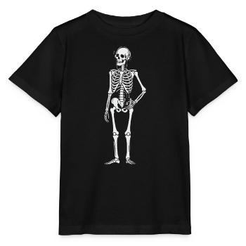 skeleton listening to walkman - Stanley/Stella MINI CREATOR Kids’ T-Shirt - black - Front - Mikhail (115cm)
