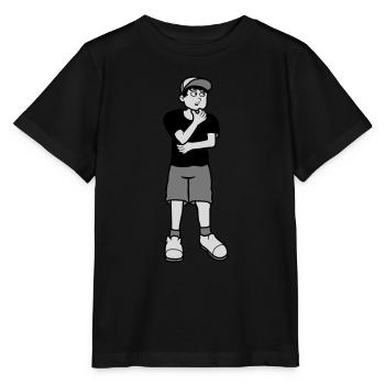 Junge überlegt Pose - Stanley/Stella Kinder T-Shirt MINI CREATOR  - Schwarz - Vorne - Mikhail (115cm)