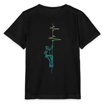Escalade électrocardiogramme vert / bleu - T-shirt bio MINI CREATOR Stanley/Stella Enfant - noir - Devant - Mikhail (115cm)