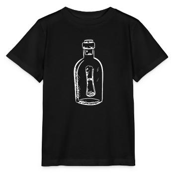 Flaschenpost Hand gezeichnet - Stanley/Stella Kinder T-Shirt MINI CREATOR  - Schwarz - Vorne - Mikhail (115cm)
