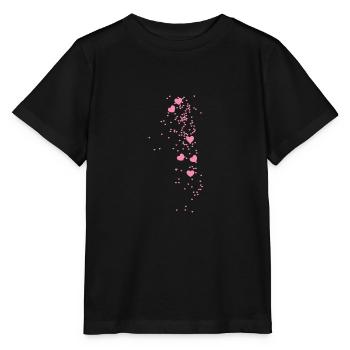 hearts, drawing, illustration,pink,heart,pink - Stanley/Stella MINI CREATOR Kids’ T-Shirt - black - Front - Mikhail (115cm)