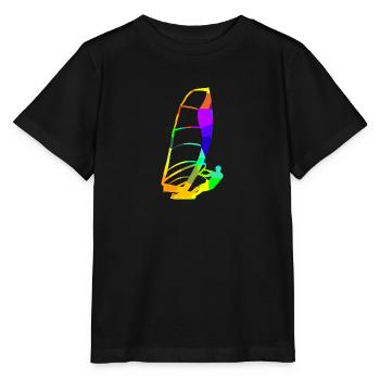Planche à voile Arc-en-ciel Couleurs Sports - T-shirt bio MINI CREATOR Stanley/Stella Enfant - noir - Devant - Mikhail (115cm)