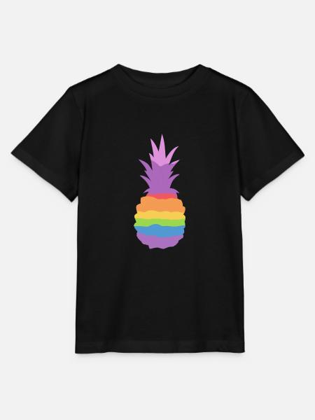 Ananas Regenbogen - Stanley/Stella Kinder T-Shirt MINI CREATOR  - Schwarz