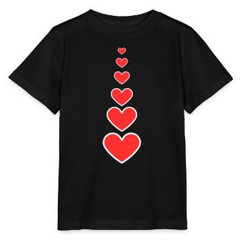 Coeurs rouge - T-shirt bio MINI CREATOR Stanley/Stella Enfant - noir - Devant - Mikhail (115cm)