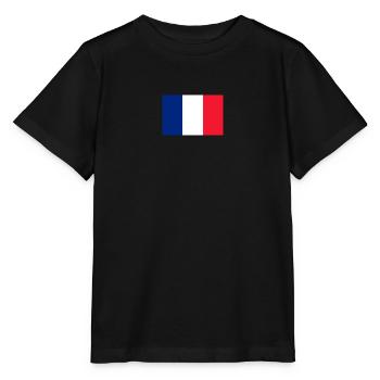 French flag on the heart - Stanley/Stella MINI CREATOR Kids’ T-Shirt - black - Front - Mikhail (115cm)