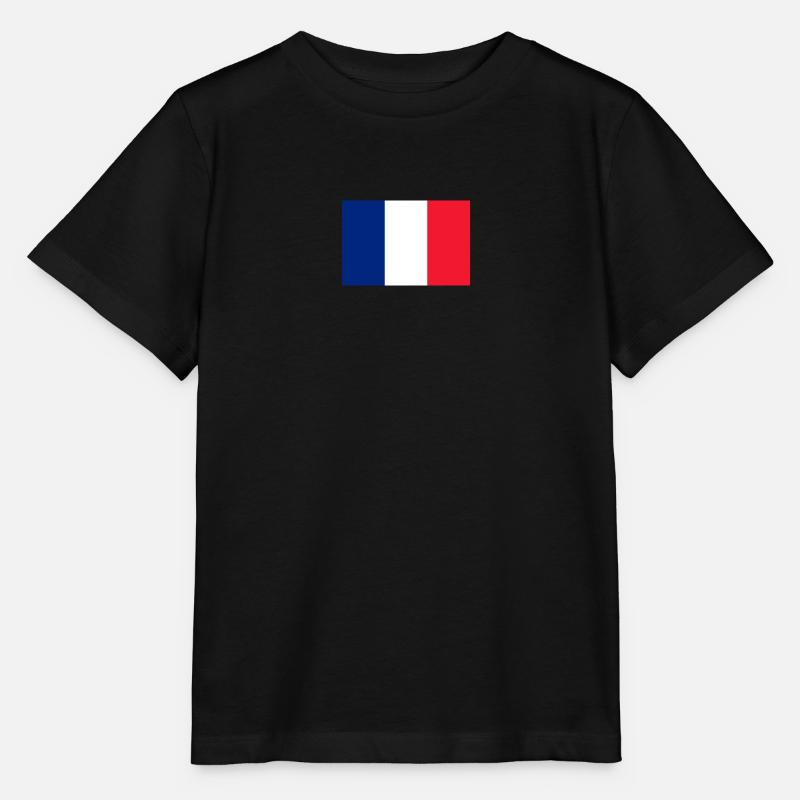 Drapeau français sur le coeur - T-shirt bio MINI CREATOR Stanley/Stella Enfant - noir