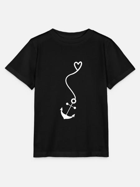 Herz Anker - Stanley/Stella Kinder T-Shirt MINI CREATOR  - Schwarz