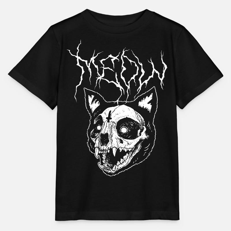 Meow Kitty Cat Black Métal - T-shirt bio MINI CREATOR Stanley/Stella Enfant - noir