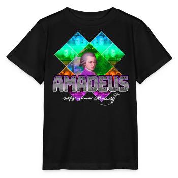 Mozart Pop Art | Wolfgang Amadeus Mozart Cadeau - T-shirt bio MINI CREATOR Stanley/Stella Enfant - noir - Devant - Mikhail (115cm)