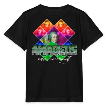 Mozart Pop Art | Wolfgang Amadeus Mozart Cadeau - T-shirt bio MINI CREATOR Stanley/Stella Enfant - noir - Devant - Mikhail (115cm)
