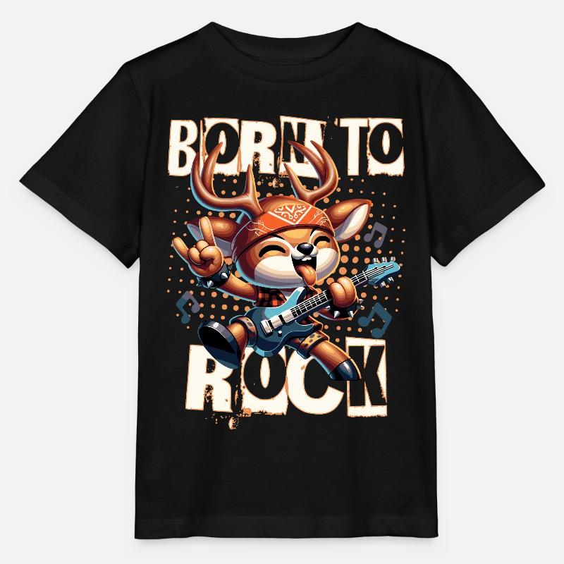 BORN TO ROCK - Stanley/Stella Kinder T-Shirt MINI CREATOR  - Schwarz