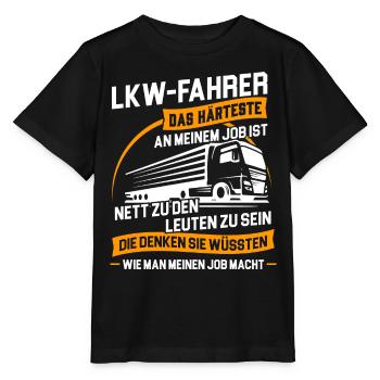 Trucker LKW-Fahrer Fernfahrer LKW Brummi Truck - Stanley/Stella Kinder T-Shirt MINI CREATOR  - Schwarz - Vorne - Mikhail (115cm)
