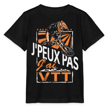J'PEUX PAS , J'AI VTT V2 - T-shirt bio MINI CREATOR Stanley/Stella Enfant - noir - Devant - Mikhail (115cm)