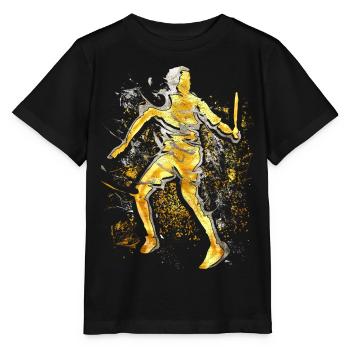 Badminton - Smash - Badminton Joueur - T-shirt bio MINI CREATOR Stanley/Stella Enfant - noir - Devant - Mikhail (115cm)