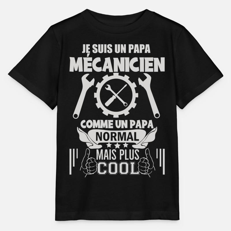 Papa mécanicien - T-shirt bio MINI CREATOR Stanley/Stella Enfant - noir