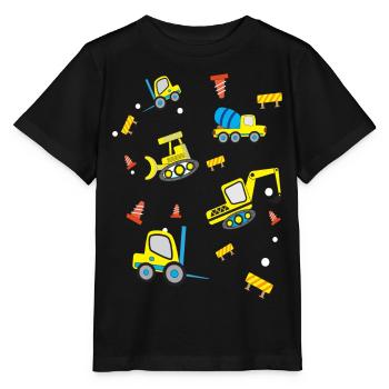 Baustellen Fahrzeuge - Stanley/Stella Kinder T-Shirt MINI CREATOR  - Schwarz - Vorne - Mikhail (115cm)