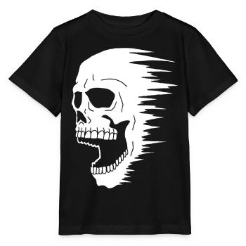 Weißer Schädel und Geschwindigkeit - Stanley/Stella Kinder T-Shirt MINI CREATOR  - Schwarz - Vorne - Mikhail (115cm)