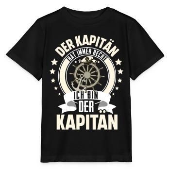 Kapitän Motorboot Segeln Boot Schiff Schifffahrt - Stanley/Stella Kinder T-Shirt MINI CREATOR  - Schwarz - Vorne - Mikhail (115cm)