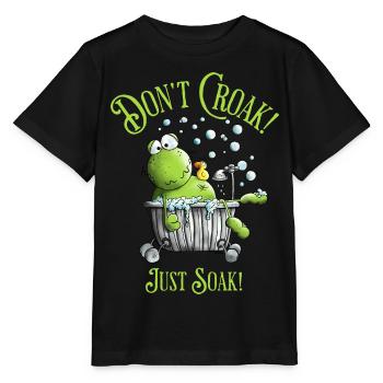 Ne croasse pas. Il suffit de tremper. Baignoire Wellness Frog - T-shirt bio MINI CREATOR Stanley/Stella Enfant - noir - Devant - Mikhail (115cm)