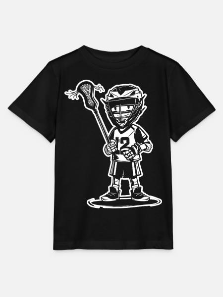 Lacrosse Junge Cartoon Stil - Stanley/Stella Kinder T-Shirt MINI CREATOR - Schwarz