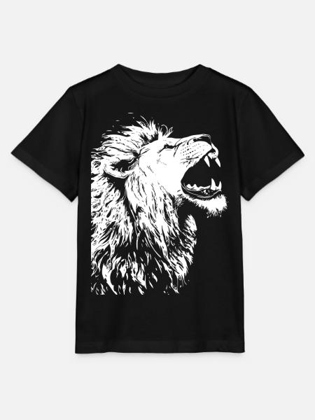 Majestätischer Löwenkopf im schwarzen Weiß - Stanley/Stella Kinder T-Shirt MINI CREATOR  - Schwarz