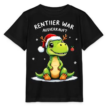 Le renne était en rupture de stock Drôle de dinosaure de Noël - T-shirt bio MINI CREATOR Stanley/Stella Enfant - noir - Devant - Mikhail (115cm)