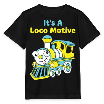 Lokomotiv Funny Train Wortspiel-Lokomotive - Stanley/Stella Kinder T-Shirt MINI CREATOR  - Schwarz - Vorne - Mikhail (115cm)